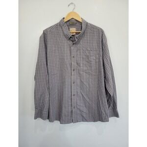 RedHead Mens 3XL Grey Plaid Wrinkle Free Long Sleeve Button Down Shirt Relaxed